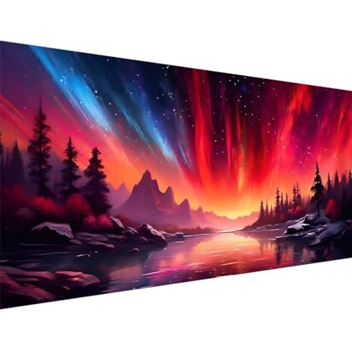 Diamond Painting Erwachsene, 5D Diamond Painting Groß XXL Aurora Berg 100x40cm, DIY Diamant Painting Bilder Kreuzstich Crystal Arts Craft Malerei Kits, Diamond Painting Set für Home Wand Dekor r-6 von ADCCAT