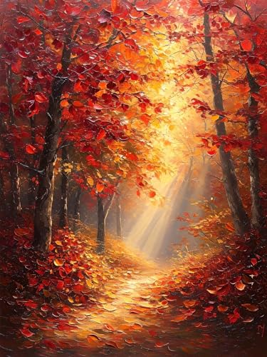 Diamond Painting Erwachsene, DIY Diamant Painting Bilder Herbst, Vollbohrer Landschaft Diamant Malerei Malen Nach Zahlen Cross Stickerei Bastelset Erwachsene, für Wanddeko Wohnzimmer 90x120 cm U-1 von ADCCAT