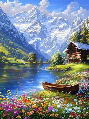 Diamond Painting Set für Erwachsene, Diamond Painting Blume Bilder, 5D Landschaft Diamond Painting Klein für Kinder, Diamond Painting Zubehör Set für Zimmer und Schlafzimmer Wanddeko (50x70 cm) X-7 von ADCCAT