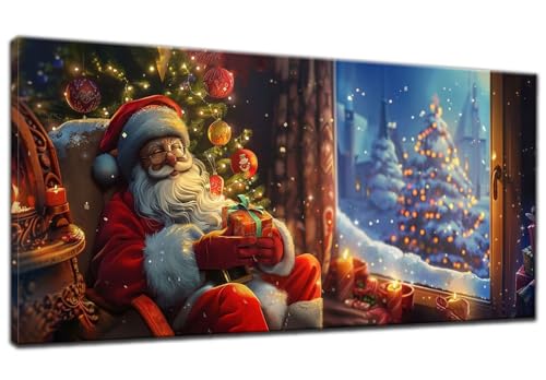 Diamond Painting Weihnachten,Diamant Painting Bilder Weihnachtsmann Malerei Kits,Diamond Painting Erwachsene und Kinder Stickerei Kunst Kits,Diamant Malerei Set für Wanddeko Wohnzimmer 30x70cm R-0 von ADCCAT