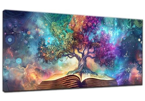 magisches Buch Diamond Painting Groß XXL 30x70cm, 5D Diamond Painting Baum, Full Diamond Painting Eckige Steine Bastelset Erwachsene, Malen Nach Zahlen Diamond Painting für Geschenke, Zimmer Deko J-2 von ADCCAT