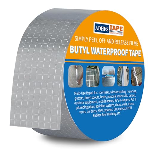 ADHES Butylband Dichtungsbänder Silber Aluminiumfolie Tape Wasserfestes Klebeband Reperaturband Flachdach (5cm x 5m) von ADHES TAPE PURSUIT OF PERFECTION