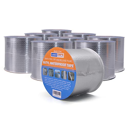 ADHES Butylband Dichtungsbänder Silber Aluminiumfolie Tape Wasserfestes Klebeband Reperaturband für Dach, Wohnwagen, Flachdach, 100mm x 5m,9Rollen von ADHES TAPE PURSUIT OF PERFECTION