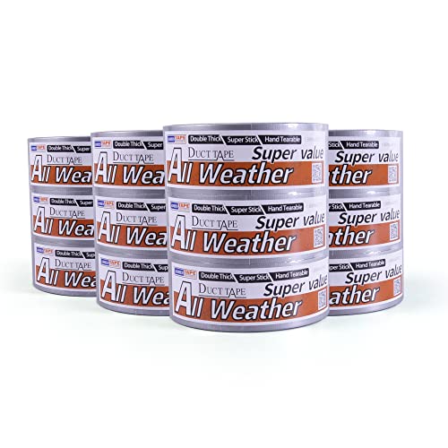 ADHES Duct Tape Silber klebeband Panzertape Panzerband Panzerklebeband,wasserfestes,starkes,für zum reparieren,befestigen,bündeln, verstärken, abdichten,48mm x 28m,12rollen von ADHES TAPE PURSUIT OF PERFECTION