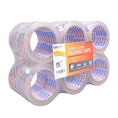 ADHES Super Klar Paketbänder Paket Klebeband Verpackungsklebeband Transparent Packband 48mm x50m,2,6 mil Dicke，12rolle von ADHES TAPE PURSUIT OF PERFECTION