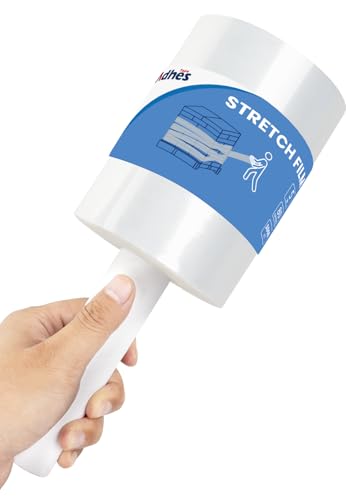 ADHES TAPE 1 Rollen Mini Stretchfolie Transparent folie für möbel 13cm x 304m 80 Gauge Verpackungsfolie auf rolle Wickelfolie Industrielle Stärke Palettenfolie, Handstretchfolie, Strechfolienrolle von ADHES TAPE PURSUIT OF PERFECTION