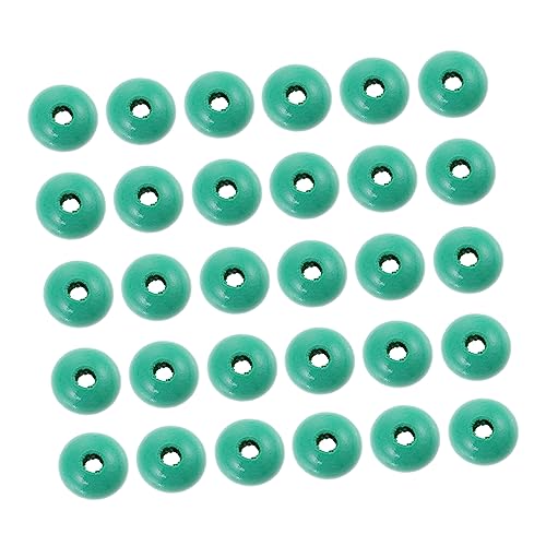 100St 14mm farbige Holzperlen Basteln mit DIY-Perlen loser Perlenvorrat Quastenbesatz DIY Schmuckzubehör bastelmaterial bastel materialien Holzperlendekor DIY-Perle aus Holz Green ADOCARN von ADOCARN