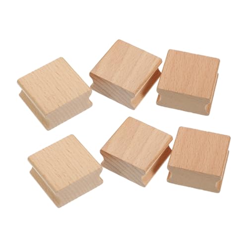 6 Stk hölzernes Siegel holzstempel set personalisierter stempel Stempelwerkzeug stempel schnitzen DIY Schnitzstempel Stempelherstellungsset Holzblöcke Handbuch Stempelsiegel Khaki ADOCARN von ADOCARN