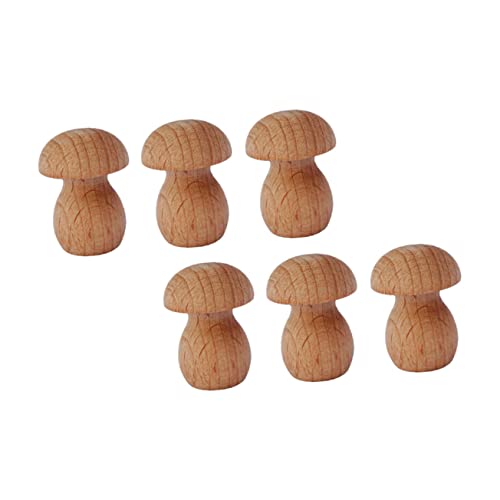 6st Süße Kleine Pilze Kanister Bonsai-pilz Simulationspilz Mikro-pilz-ornament Mini-pilz Pilzverzierung Mikro-landschaftsschmuck Mini-ornament Fotografie-requisite Brown Holz ADOCARN von ADOCARN