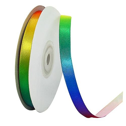 ADOCARN 1 Rolle Gurtband Babyband Sackleinenband Glitzer-hintergrundvorhang Geschenkband Band Zum Verpacken Leichtes Band Regenbogen Satinbänder Bänder Zum Basteln Wickelband Colorful von ADOCARN