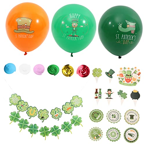 ADOCARN St. Patricks Day Ballon Dekorationen 4-blatt Party Favors Tutu Banner Set von ADOCARN