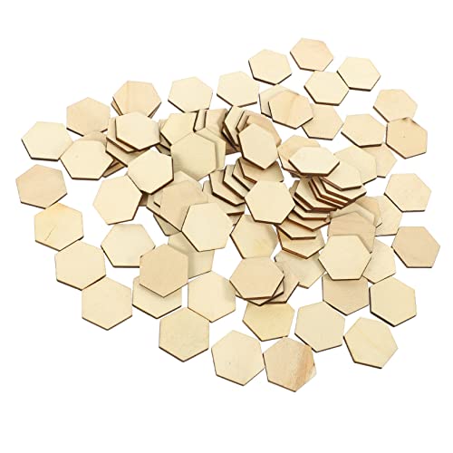 ADOCARN 100pcs Hexagon Geformte Holzscheiben Unvollendete Holzscheiben DIY -holzstücke Dekoration von ADOCARN