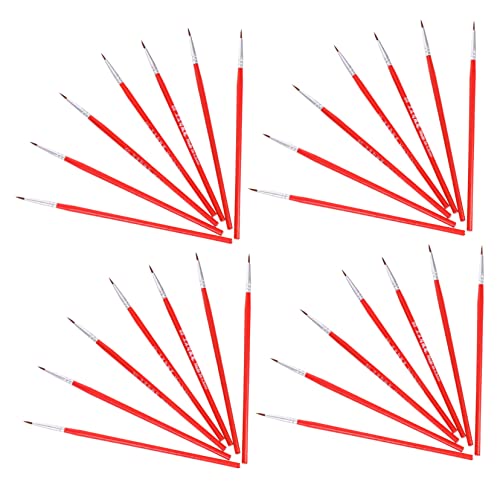 ADOCARN 100st 00 Hookline-Stift Professioneller Zobelhaarkünstler Pinsel Für Ölfarbe Detailmodellpinsel Mikropinsel Linerpinsel Zum Malen Kleiner Pinsel Künstler Malpinsel Mini Holz Rot von ADOCARN