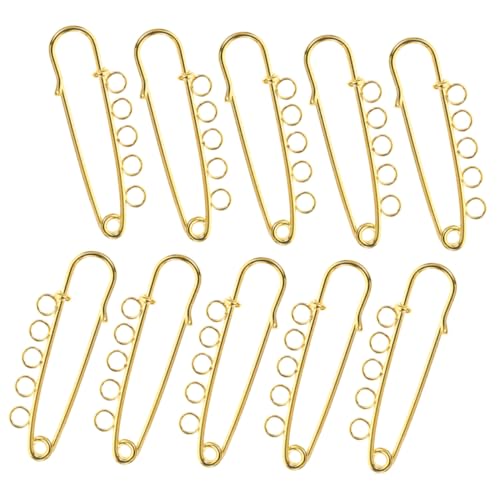 ADOCARN 10st Sicherheitsnadel Brosche Verschlussnadel Decke Stift Funde Von Broschennadeln Bastelnadel Schmuck Verschluss Für DIY Zubehör Zur Broschenherstellung Stoffnadel Metall Golden von ADOCARN