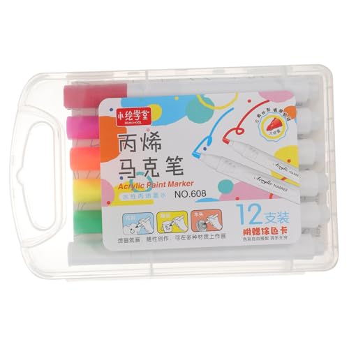 ADOCARN 12pcs Acrylfarbenmarker Stifte Acrylfarben Stifte DIY Handwerk Machen Kunstversorgungen Für Kinder Erwachsene von ADOCARN