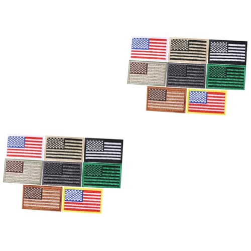 ADOCARN 2 Sätze Aufnäher Mit Amerikanischer Flagge Aufkleber Patch Insignien Bestickt Stickerei Frischer Fleck Union Jack-aufnäher Cool Uns Flecken Kleidungsdekor Stoff 8 Stück * 2 von ADOCARN