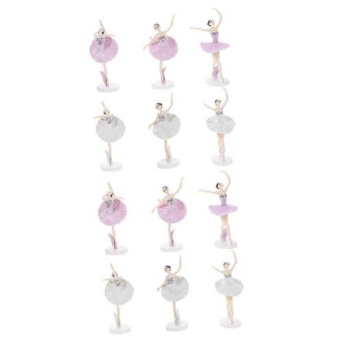 ADOCARN 2 Sätze Tanz Ballett Mädchen Ballerina-tortenaufsatz Dekorationen Figur Birthday Cake Decoration Cake Decorating Set Kuchenverzierung Plastische Mikrolandschaft Plastik 6 Stück * 2 von ADOCARN