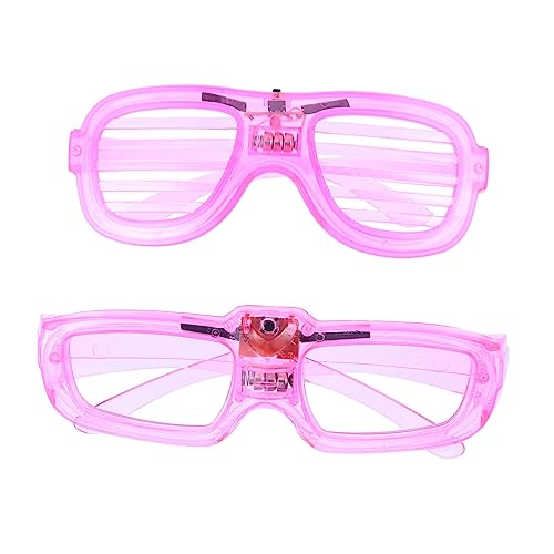 ADOCARN 2St leuchtende Gläser leuchtbrille leuchtgläser Fashion glasses Creative glasses Fun glasses schnapsgläser Unisex-LED-Brille Partybrillen Blinkende Brillenleiste Plastik Rosy von ADOCARN