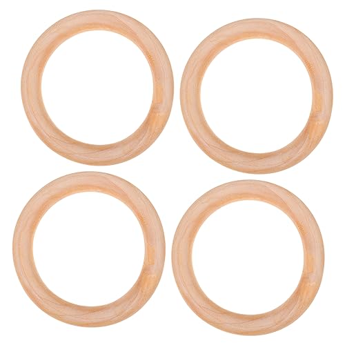 ADOCARN 4 Stück Hardware zum Aufhängen von Bildern Kreis selbstklebende Haken Makramee-Kits Webstuhl basteln für bastelmaterial für hängender DIY-Ring Griffringe aus Holz von ADOCARN