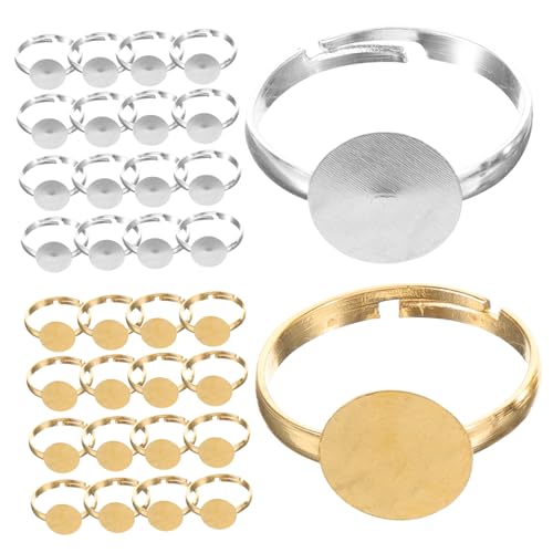 ADOCARN 40St Ringfindung Anhänger für die Schmuckherstellung goldene Biegeringe Ringmaß Messwerkzeug Ring leer Silberring Jewelry findings Unique finger rings DIY -Schmuckzubehör Ringbasis von ADOCARN