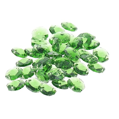 ADOCARN 40st Achteckige Doppellochperlen Kronleuchter Groß Anhänger Lichtfänger Lichter Prisma Modern Uv-perlen Massenperlen Schmuck Prismen Für Fenster Rot Green Glas Kristall von ADOCARN