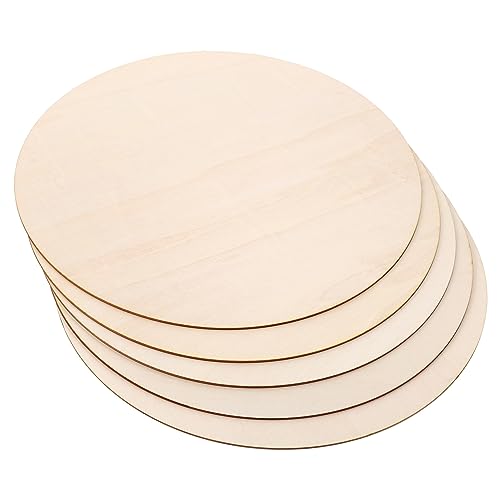 ADOCARN 5 Stück DIY Holz Rundes Brett Unfertiges Türschild Türhänger Kreise Leere Bretter Dekor Spielzeug Holz Graffiti Material DIY Holzspäne Graffiti Holzspäne Unfertiges Holz von ADOCARN