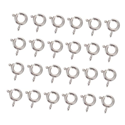 ADOCARN 50 Stück Federschnalle runde Federringverschlüsse Feder-O-Ringschnallen schmuckherstellung schmuck machen Armbandverschlüsse Halskettenverbinder selber machen Kupfer Silver von ADOCARN