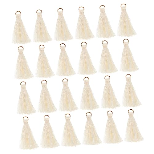 ADOCARN 50 Stück Quaste Anhänger Quasten Zum Basteln Großer Schlüsselanhänger Kette Quaste Bausätze Diy Schlüsselanhänger Quaste Seidenquaste Partygeschenke Artikel Heimwerken Beige Rayon von ADOCARN