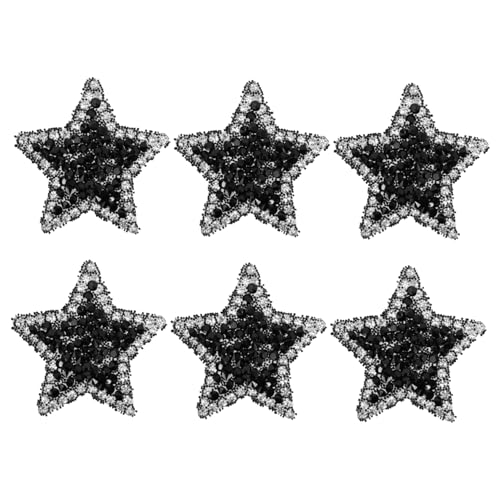 ADOCARN 6 Stück Hot Diamond Stoffflicken, Sternförmiger Glitzerflicken, Sternförmiger Bling Applikationsflicken, Sternförmiges Design, Verschleißfester Sternförmiger Flicken, Neuartiger ADOCARN 6 Stück Hot Diamond Stoffflicken, Sternförmiger Glitzerflicken, Sternförmiger Bling Applikationsflicken, Sternförmiges Design, Verschleißfester Sternförmiger Flicken, Neuartiger von ADOCARN