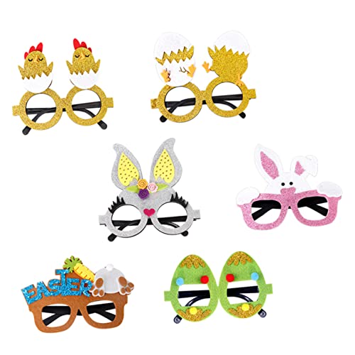 ADOCARN Partybrillen 6st Ostern Brillengestell Led-brille Partygeschenke Für Kinderbrillen Sonnenbrille Neujahr Easter Decoration Osterfest Dekoration Osterbrille Für Lustige Ostergläser Plastik von ADOCARN