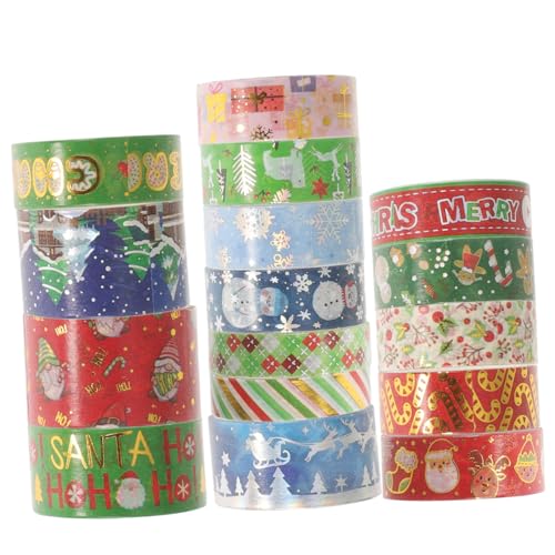 ADOCARN 9 Rollen Weihnachts-Washi-Tape the washi tape weihnachtsbasteln verpackung di4ries farbiges Klebeband antikes Washi-Tape Handkontenbänder Klebebänder Japanisches Papier von ADOCARN