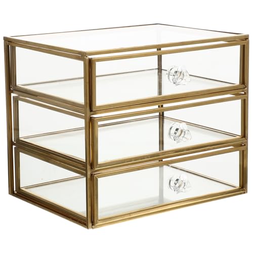 ADOCARN Kasten Schublade Schmuckschatulle Gold Anzeige Männer Zubehör storage boxes aufbwahrungs-box schmuckbox Organizer für Make-up-Schubladen für Schmuck Glas von ADOCARN