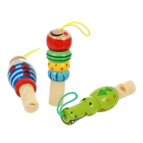 ADOCARN 3-teiliges Set Aus Holz Lernspielzeug für Babys Musikinstrument Sichere Pfeife für Jungen und Mädchen Fördert Die Kreativität Von Kleinkindern von ADOCARN