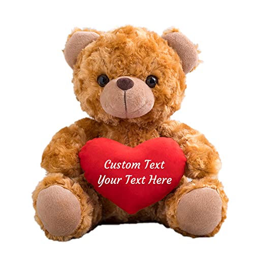 ADORSUN Teddybär mit Personalisierter Text, Teddybär mit Herz für Valentinstag Hochzeit Jubiläum Geburtstagsgeschenk ValentinsGeschenke Mann sie Besondere ValentinsGeschenkee (20-cm) von ADORSUN