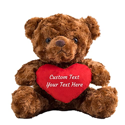 ADORSUN Teddybär mit Personalisierter Text, Teddybär mit Herz für Valentinstag Hochzeit Jubiläum Geburtstagsgeschenk ValentinsGeschenke Mann sie Besondere ValentinsGeschenkee (20-cm) von ADORSUN