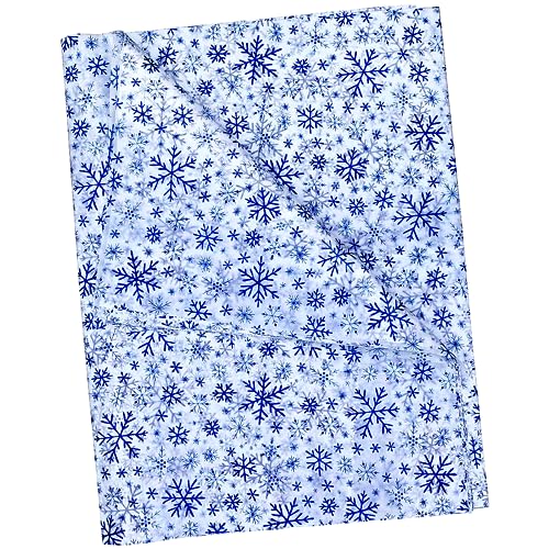 ADQUATOR Seidenpapier mit Schneeflocken, 50 x 35 cm, Blau, 50 Blatt von ADQUATOR