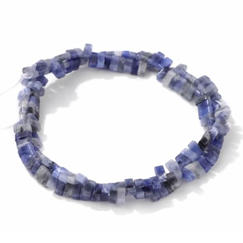 2 x 5 mm natürliche blaue Punkte, Jaspis-Stein, 2 Löcher, flach, quadratisch, lose, rechteckige Abstandshalter, Perlen für DIY-Armbänder, Ohrringe, Schmuckherstellung von ADSUBHSJFAKK