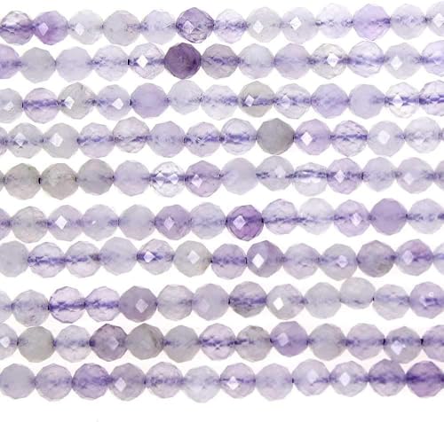 3 mm große, facettierte, natürliche Lavendel-Amethyst-Perlen, rund, lose Perlen für Schmuckherstellung, Armband, Halskette von ADSUBHSJFAKK