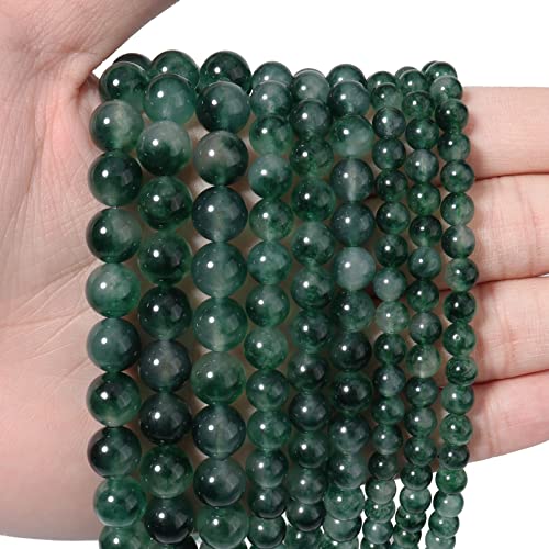 35 Stück grüne Chalcedon-Perlen für die Schmuckherstellung, natürliche Halbedelsteinperlen, rund, glatt, Abstandshalter, Anhänger für Halsketten, Armbänder, 10 mm von ADSUBHSJFAKK