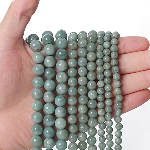 45 Stück 8 mm burmesische Jade-Perlen für Schmuckherstellung, natürliche Halbedelstein-Perlen, rund, glatt, Abstandshalter, Anhänger für Halsketten, Armbänder von ADSUBHSJFAKK