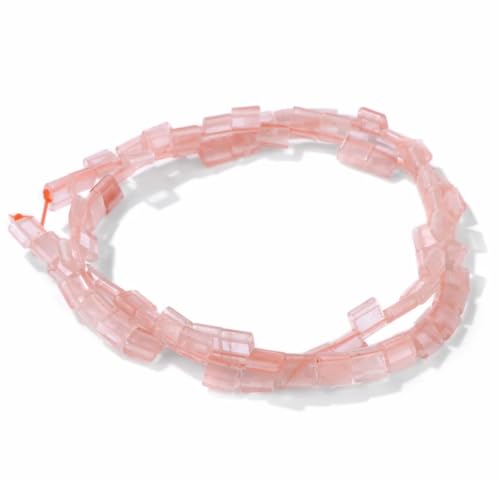 5 x 5 mm natürliche Wassermelonen-rote Steine, 2 Löcher, Tila-Perlen, flach, quadratisch, lose, rechteckige Abstandshalter, Perlen für DIY-Armbänder, Ohrringe, Schmuckherstellung von ADSUBHSJFAKK