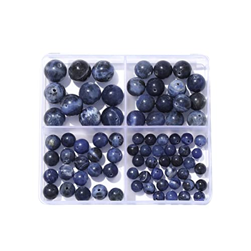 6–12 mm große, natürliche blaue Steinperlen, rund, echter Stein, glatte Perlen, lose Edelsteine, DIY-Perle für Armbänder, Halsketten, Ohrringe, Schmuckherstellung von ADSUBHSJFAKK