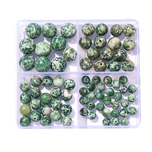 6–12 mm große, natürliche grüne Punkte, rund, echter Stein, glatte Perlen, lose Edelsteine, DIY-Perle für Armbänder, Halsketten, Ohrringe, Schmuckherstellung von ADSUBHSJFAKK