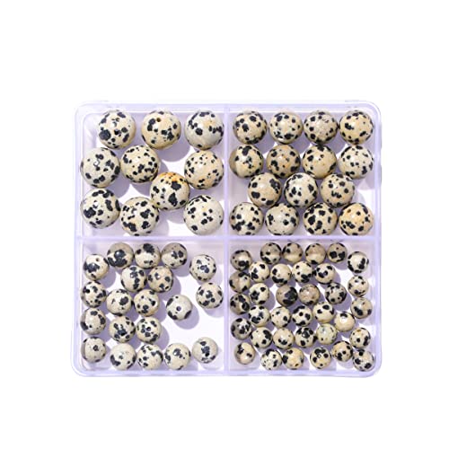 6–12 mm natürliche Dalmatiner-Stein-Perlen-Set, rund, echter Stein, glatte Perlen, lose Edelsteine, DIY-Perle für Armbänder, Halsketten, Ohrringe, Schmuckherstellung von ADSUBHSJFAKK