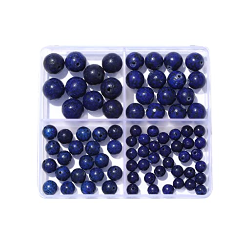 6–12 mm natürliche Lapislazuli-Stein-Perlen-Set, rund, echter Stein, glatte Perlen, lose Edelsteine, DIY-Perle für Armbänder, Halsketten, Ohrringe, Schmuckherstellung von ADSUBHSJFAKK