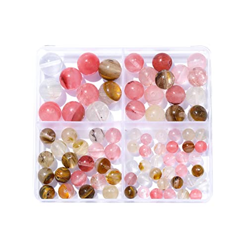 6–12 mm natürliche Wassermelonen-Turmalin-Stein-Perlen-Set, rund, echter Stein, glatte Perlen, lose Edelsteine, DIY-Perle für Armbänder, Halsketten, Ohrringe, Schmuckherstellung von ADSUBHSJFAKK