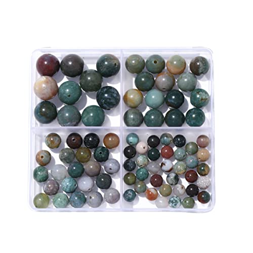 6–12 mm natürliche indische Achat-Stein-Perlen-Set, rund, echter Stein, glatte Perlen, lose Edelsteine, DIY-Perle für Armbänder, Halsketten, Ohrringe, Schmuckherstellung von ADSUBHSJFAKK