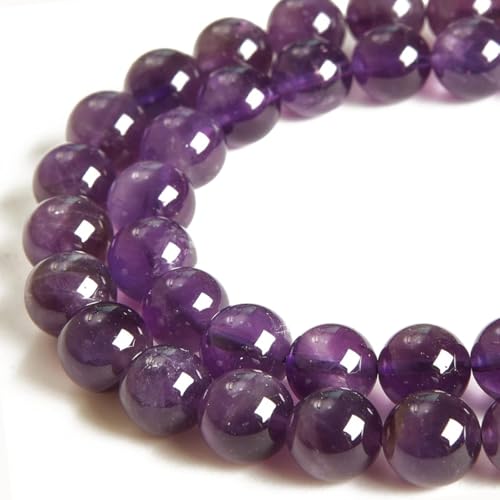 Amethyst-Perlen, natürliche Edelsteinperlen, rund, lose Perlen zum Basteln und zur Schmuckherstellung, 6 mm, 100 Stück von ADSUBHSJFAKK