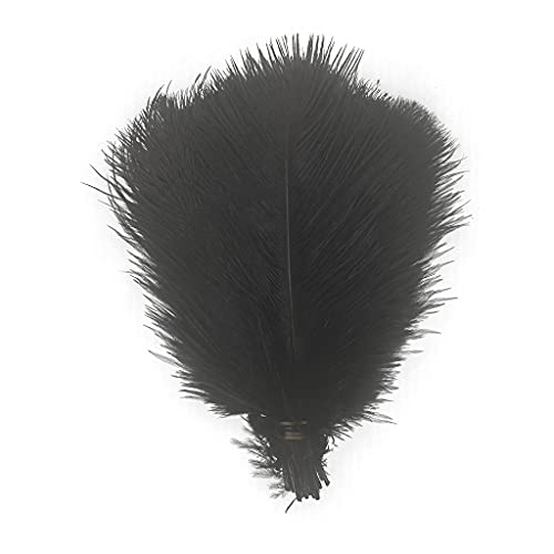 Bunte Straußenfedern, Bastelfedern für Zuhause, Hochzeit, Party, Dekoration, 15–20 cm, Schwarz, 20 Stück von ADSUBHSJFAKK