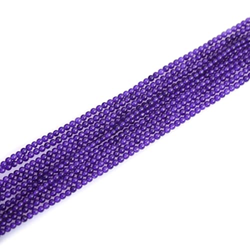 GEM-Inside 2 mm Amethyst Farbe Jade Edelstein lose Perlen Runde Kristall Energiestein Power für Schmuckherstellung 38,1 cm von ADSUBHSJFAKK